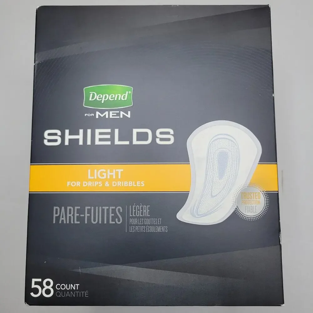 Depend SHIELDS Incontinent Pads for Men Light Absorbency 58 count Ultra Thin